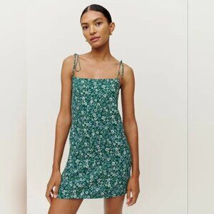Reformation Agean Dress in Saskia Floral Green